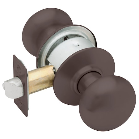 Grade 2 Passage Cylindrical Lock, Plymouth Knob, Non-Keyed, Aged Bronze Finish, Non-handed